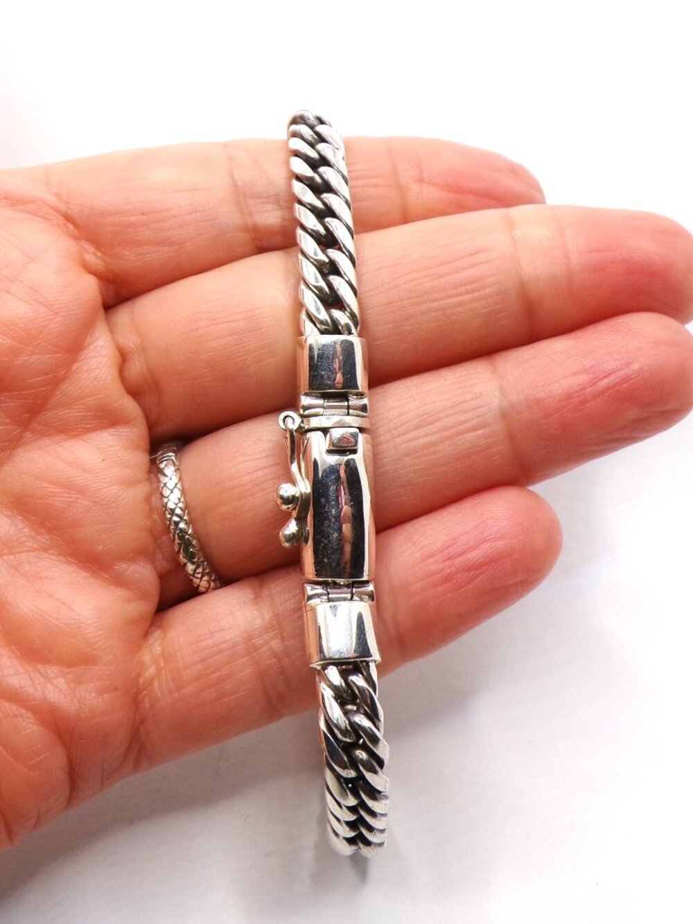 Samuel B. Sterling Silver Woven Link Bracelet – Handcrafted Bali Jewelry 8.5 L